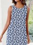 Vacation Printed Regular Fit Crew Neck Casual Dress