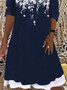 Loosen Cotton Blends Casual Floral Dress