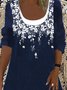 Loosen Cotton Blends Casual Floral Dress