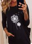 Plants Crew Neck Casual Casual Dress