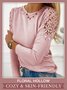 Solid Cotton Blends Crew Neck Skinny Long Sleeve Top