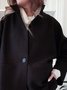 Lapel Plain Loosen Cloth Blended Coats