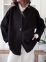 Lapel Plain Loosen Cloth Blended Coats