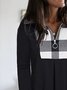 Casual Loosen Jersey V Neck Long Sleeve Top