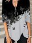 Regular Fit V Neck Color Block Basics Shirt & Blouses