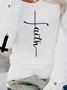 Letter Crew Neck Regular Fit Casual Long Sleeve Top
