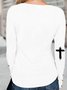 Letter Crew Neck Regular Fit Casual Long Sleeve Top