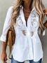 Casual Solid Shirt Collar Loosen Shirt & Blouses