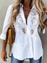 Casual Solid Shirt Collar Loosen Shirt & Blouses
