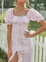 Sweet Floral Slim Fit Boho Dress