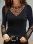 Casual Plain Regular Fit Jersey Long Sleeve Top