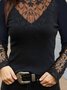 Casual Plain Regular Fit Jersey Long Sleeve Top