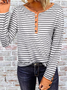 Regular Fit Cotton Striped Vintage Long Sleeve Top