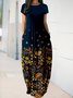 Crew Neck Regular Fit Floral Floral Dress