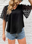 Regular Fit Chiffon Plain Casual T-shirt
