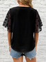 Regular Fit Chiffon Plain Casual T-shirt
