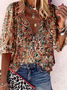 V Neck Loosen Paisley Boho T-shirt