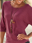 Plain Loosen Crew Neck Basics T-shirt