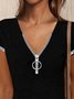 V Neck Casual Plain Jersey T-shirt