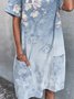 Polyester Fibre Pockets Casual Floral Dress