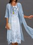 Regular Fit Crew Neck Elegant Polyester Fibre Floral Dress