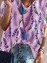 Shirt Sleeve Casual V Neck Cotton Blends Loosen T-shirt