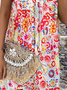 V Neck Floral Regular Fit Floral Dress