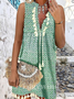 V Neck Floral Regular Fit Floral Dress