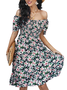Sweet Regular Fit Square Neck Floral Dress