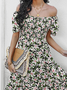 Sweet Regular Fit Square Neck Floral Dress