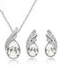Angel Wings Crystal Earrings Necklace Set