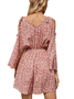 Floral V Neck Sweet Floral Dress