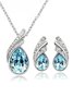 Angel Wings Crystal Earrings Necklace Set