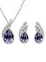 Angel Wings Crystal Earrings Necklace Set