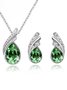 Angel Wings Crystal Earrings Necklace Set