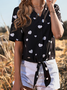 V Neck Vacation Heart T-shirt