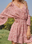 Floral V Neck Sweet Floral Dress