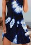 Regular Fit Crew Neck Tie Dye Dress
