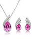 Angel Wings Crystal Earrings Necklace Set