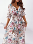 Floral V Neck Sweet Dress