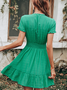 Regular Fit Plain V Neck Dress