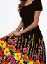 Floral Vacation Crew Neck Floral Dress