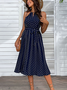 Crew Neck Vacation Geometric Summer Dress
