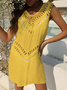 Plain Loosen V Neck Dress