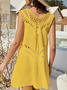Plain Loosen V Neck Dress