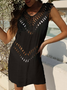 Plain Loosen V Neck Dress