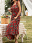 Boho Regular Fit Floral Floral Dress