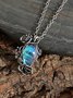Vintage Alloy Moonstone Necklace