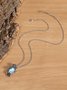 Vintage Alloy Moonstone Necklace