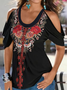 Casual Crew Neck Tribal T-shirt